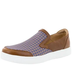 Alegria Men's Bender Tan Plaid Shoe