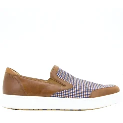 Alegria Men's Bender Tan Plaid Shoe