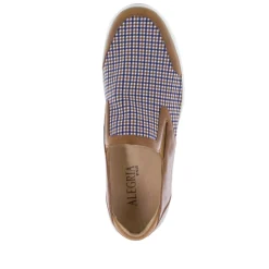 Alegria Men's Bender Tan Plaid Shoe