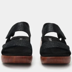 Bailee Crackle Black Sandal