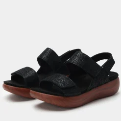 Bailee Crackle Black Sandal
