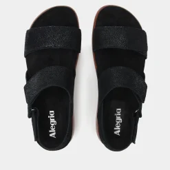 Bailee Crackle Black Sandal
