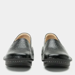 Debra Black Embossed Rose Shoe