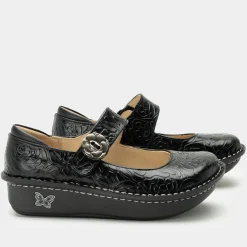 Paloma Black Embossed Rose Mary Jane