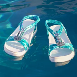 Roz Aqua Flora Sandal