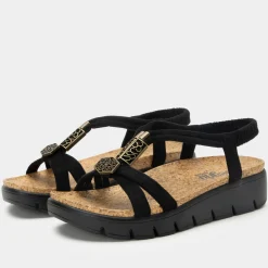 Roz Casual Black Sandal
